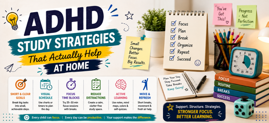 ADHD Study Strategies That Actually Help at Home